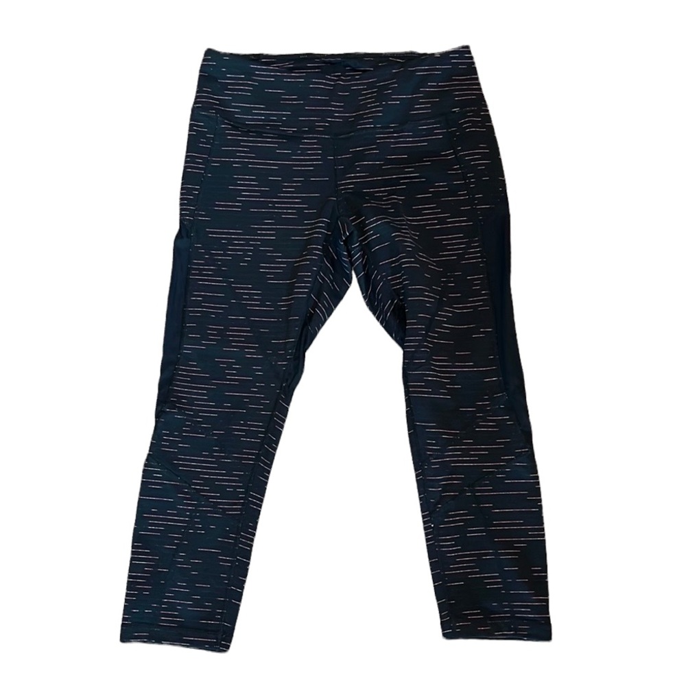 Zella Black Patterned Capri Athletic Leggings Stretch S